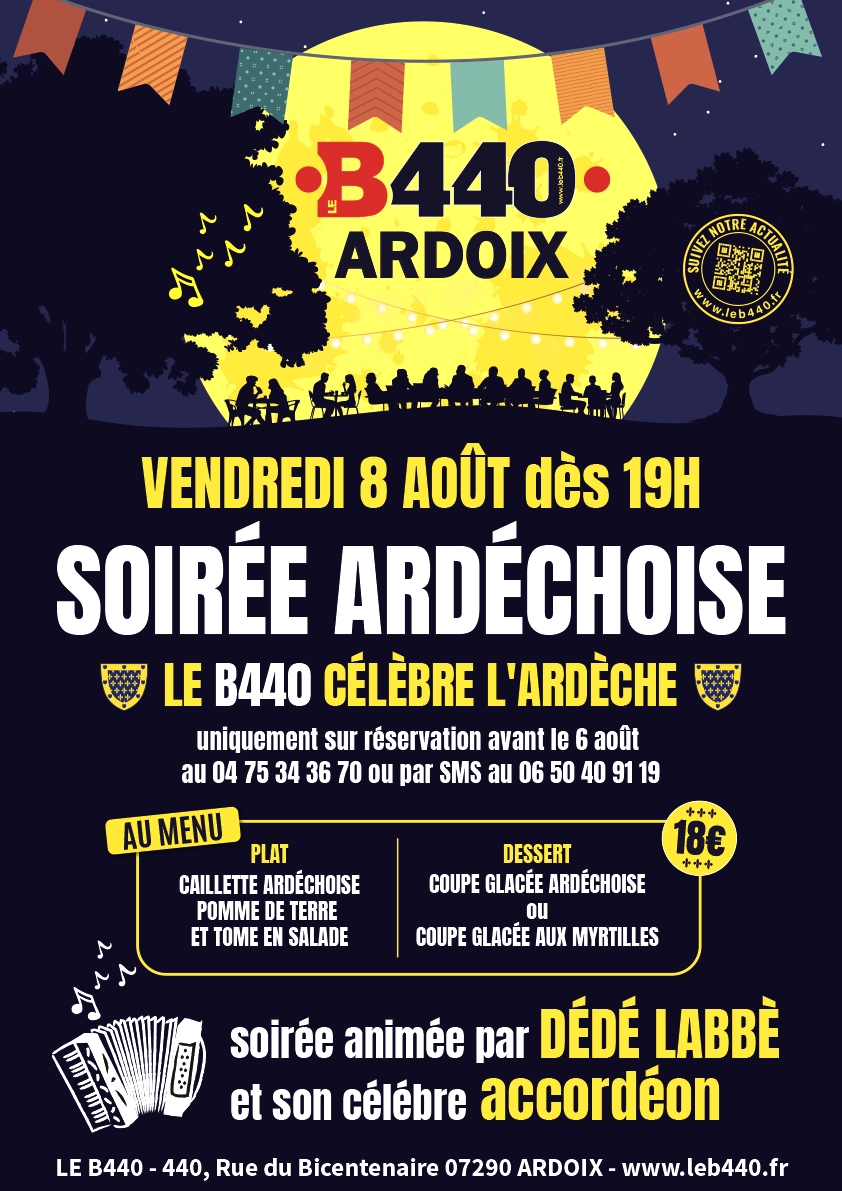 Soirée Ardéchoise au B440 à Ardoix